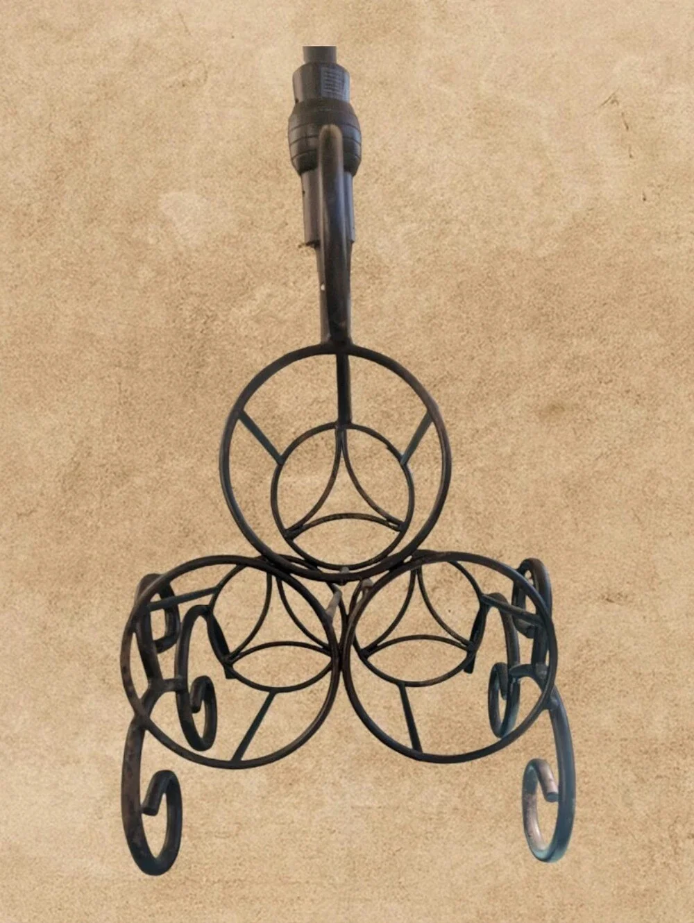 Wrought Iron Tabletop Wine Rack-Holds 3 Bottles